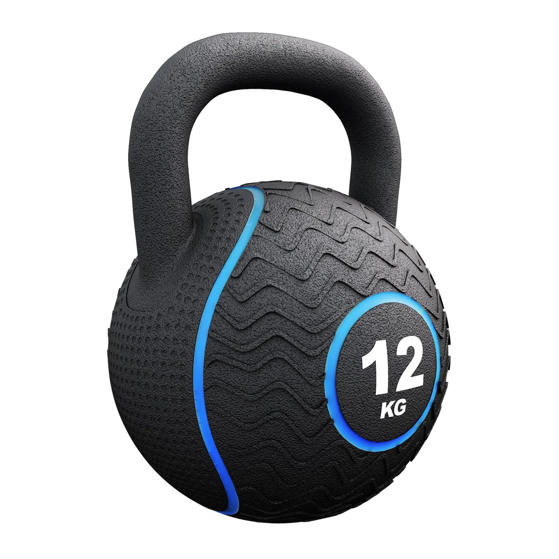 Gorilla Sports Kettlebell Gummi 4 kg – 20 kg Schwarz/Lila Outlet