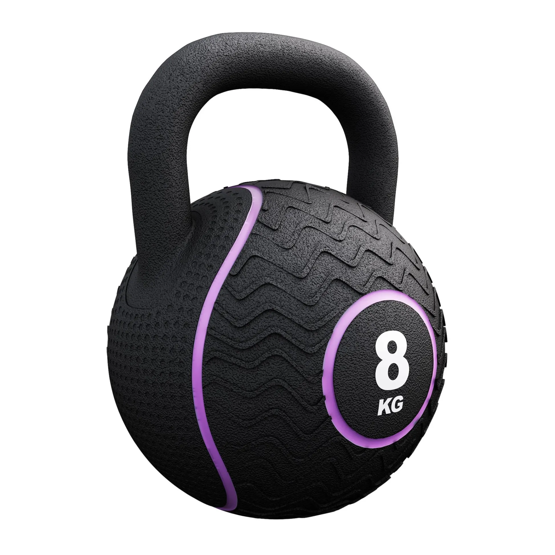 Gorilla Sports Kettlebell Gummi 4 kg – 20 kg Schwarz/Lila Outlet