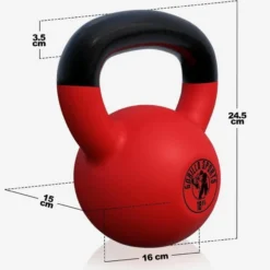 Gorilla Sports Kettlebell Gusseisen Neopren rot 2 - 32 kg Rot / Schwarz Outlet