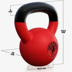 Gorilla Sports Kettlebell Gusseisen Neopren rot 2 - 32 kg Rot / Schwarz New