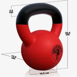 Gorilla Sports Kettlebell Gusseisen Neopren rot 2 - 32 kg Rot / Schwarz Best