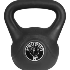 Gorilla Sports Kettlebell Kunststoff 2 - 20 kg Schwarz / Weiss Discount