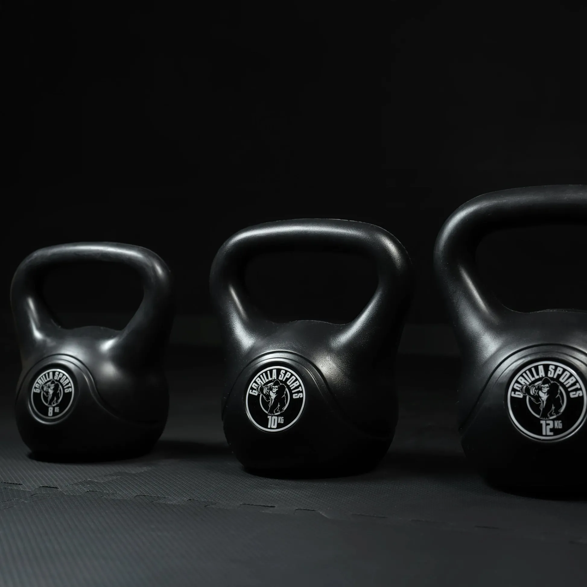 Gorilla Sports Kettlebell Kunststoff 2 - 20 kg Schwarz / Weiss New