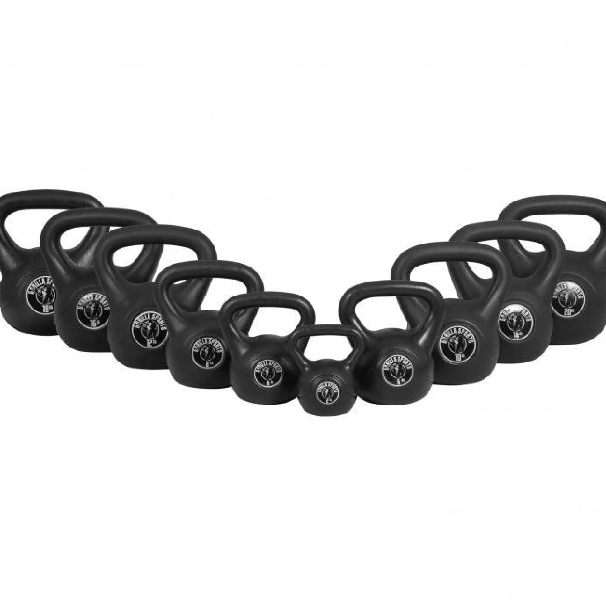 Gorilla Sports Kettlebell Kunststoff 2 - 20 kg Schwarz / Weiss New