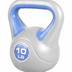 Gorilla Sports Kettlebell Stylish - 5 - 45 Pfund, Zement, Kunststoffabdeckung Grau / Dunkelblau Best