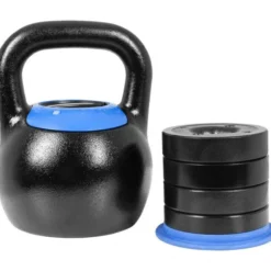 Gorilla Sports Kettlebell verstellbar 8 - 16 kg Schwarz / Blau