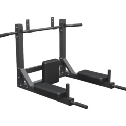 Gorilla Sports Klimmzugstange - 4in1 inkl, Dip Barren - Wandmontage Schwarz Outlet