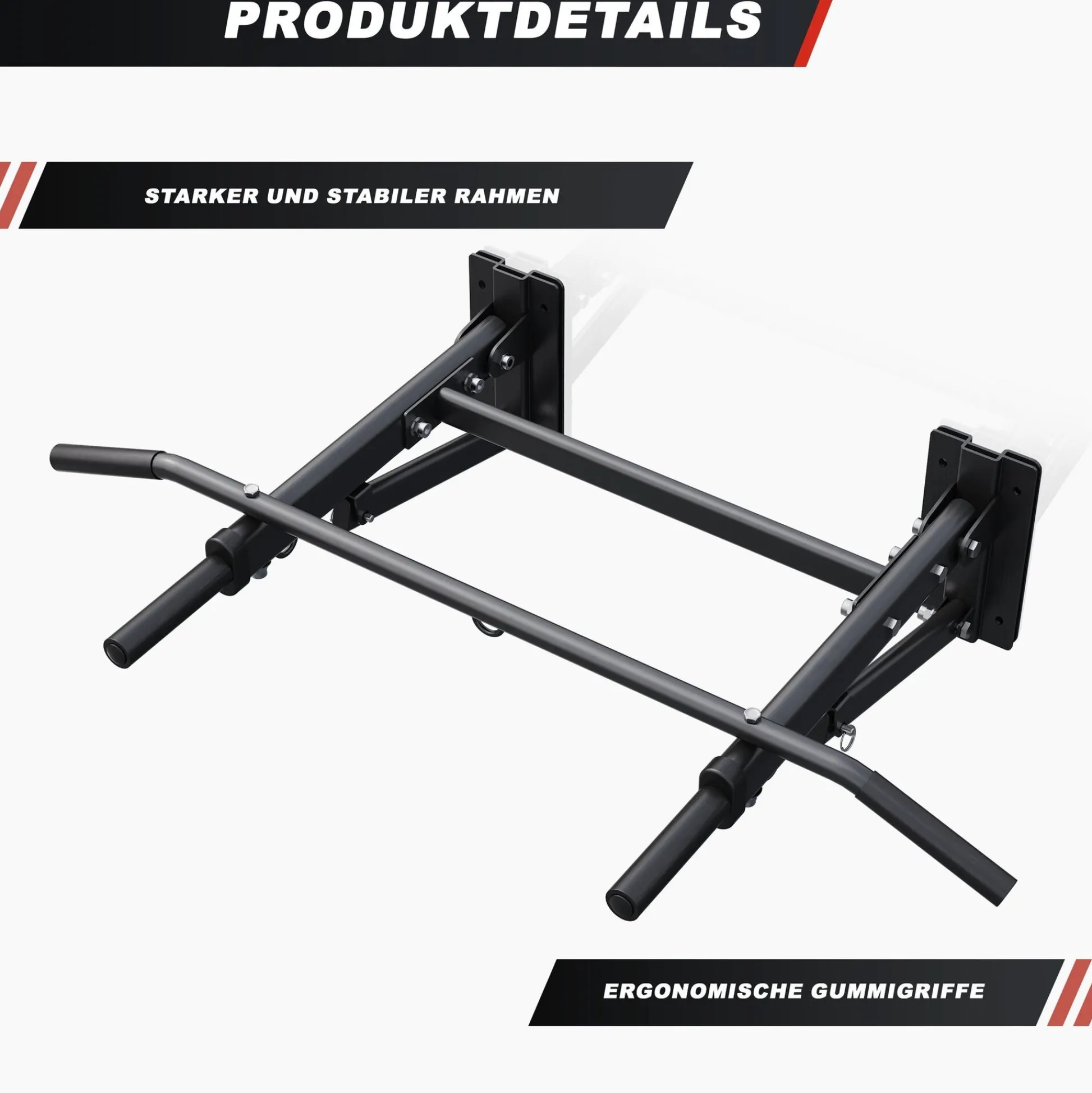 Gorilla Sports Klimmzugstange - 4in1 klappbar Schwarz Hot