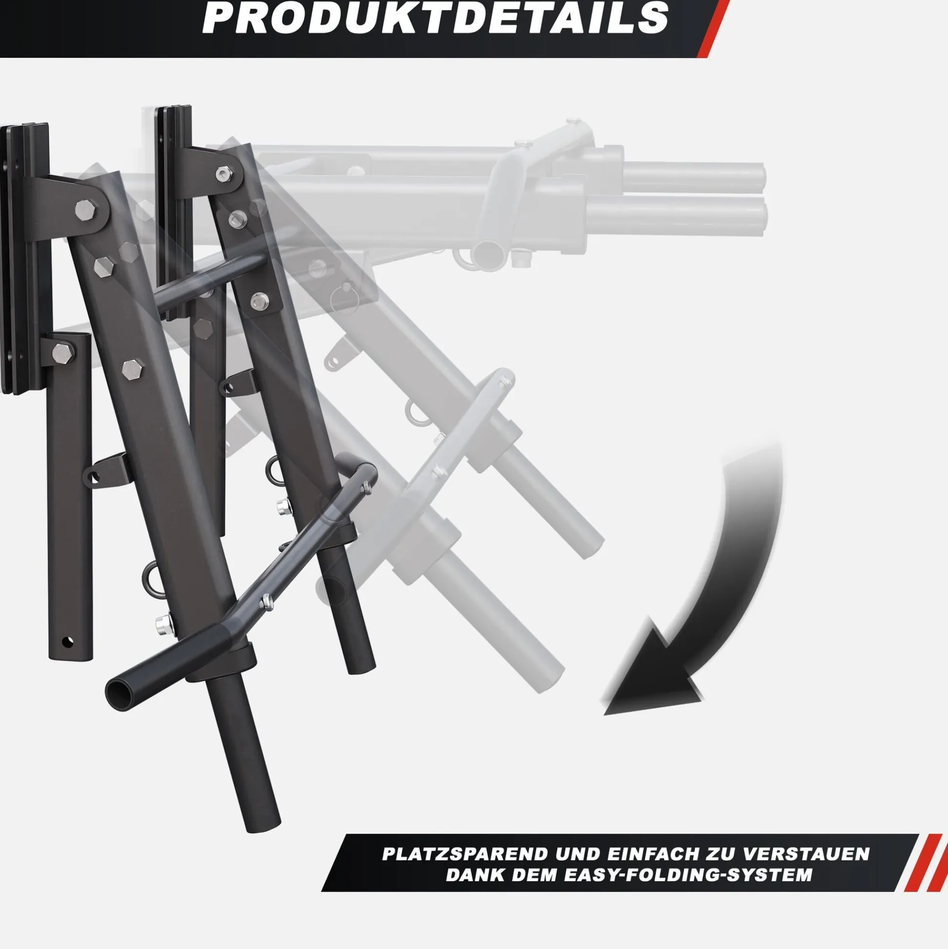 Gorilla Sports Klimmzugstange - 4in1 klappbar Schwarz Hot