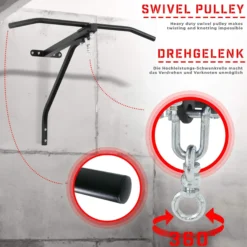 Physionics Klimmzugstange mit Boxsack Wandhalterung Schwarz Discount