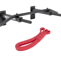 Gorilla Sports Klimmzugstange Set inkl, Resistance Band Schwarz / Rot Discount