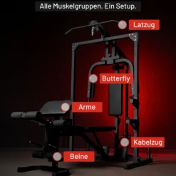 Gorilla Sports Kraftstation Home Gym inkl, Hantelbank Schwarz Online
