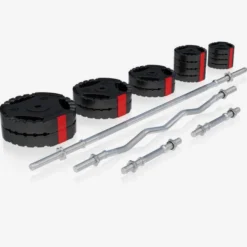 Gorilla Sports Kraftstation Universal inkl, Langhantel Set Kunststoff Gripper 100 kg Weiss Sale