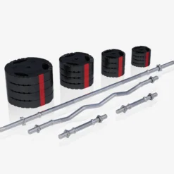 Gorilla Sports Kraftstation Universal inkl, Langhantel Set Kunststoff Gripper 100 kg Schwarz Best