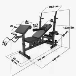 Gorilla Sports Kraftstation Universal inkl, Langhantel Set Kunststoff Gripper 100 kg Schwarz Discount