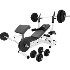 Gorilla Sports Kraftstation Universal inkl, Langhantel Set Kunststoff 40/70/100 kg Weiss Best