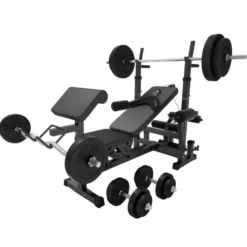 Gorilla Sports Kraftstation Universal inkl, Langhantel Set Kunststoff 40/70/100 kg Schwarz Outlet