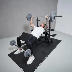Gorilla Sports Kraftstation Universal inkl, Langhantel Set Gusseisen 108 kg Schwarz Hot