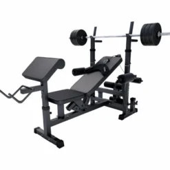 Gorilla Sports Kraftstation Universal inkl, Langhantel Set Kunststoff 40/70/100 kg Schwarz Hot
