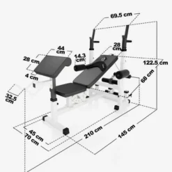 Gorilla Sports Kraftstation Universal inkl, Langhantel Set Kunststoff 40/70/100 kg Schwarz Hot