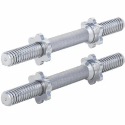 Gorilla Sports Kurzhantel 2er Set 42 cm mit Sternverschlüssen Silber Hot