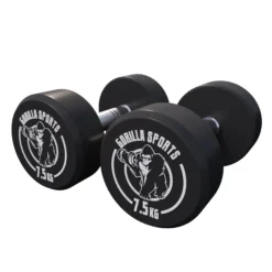 Gorilla Sports Kurzhantel Gummi 2,5 - 40 kg Schwarz Best