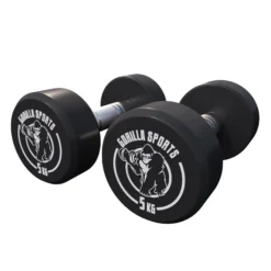 Gorilla Sports Kurzhantel Gummi 2,5 - 40 kg Schwarz Best
