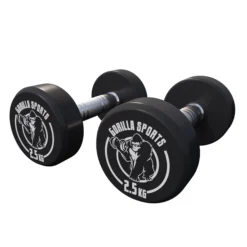 Gorilla Sports Kurzhantel Gummi 2,5 - 40 kg Schwarz New