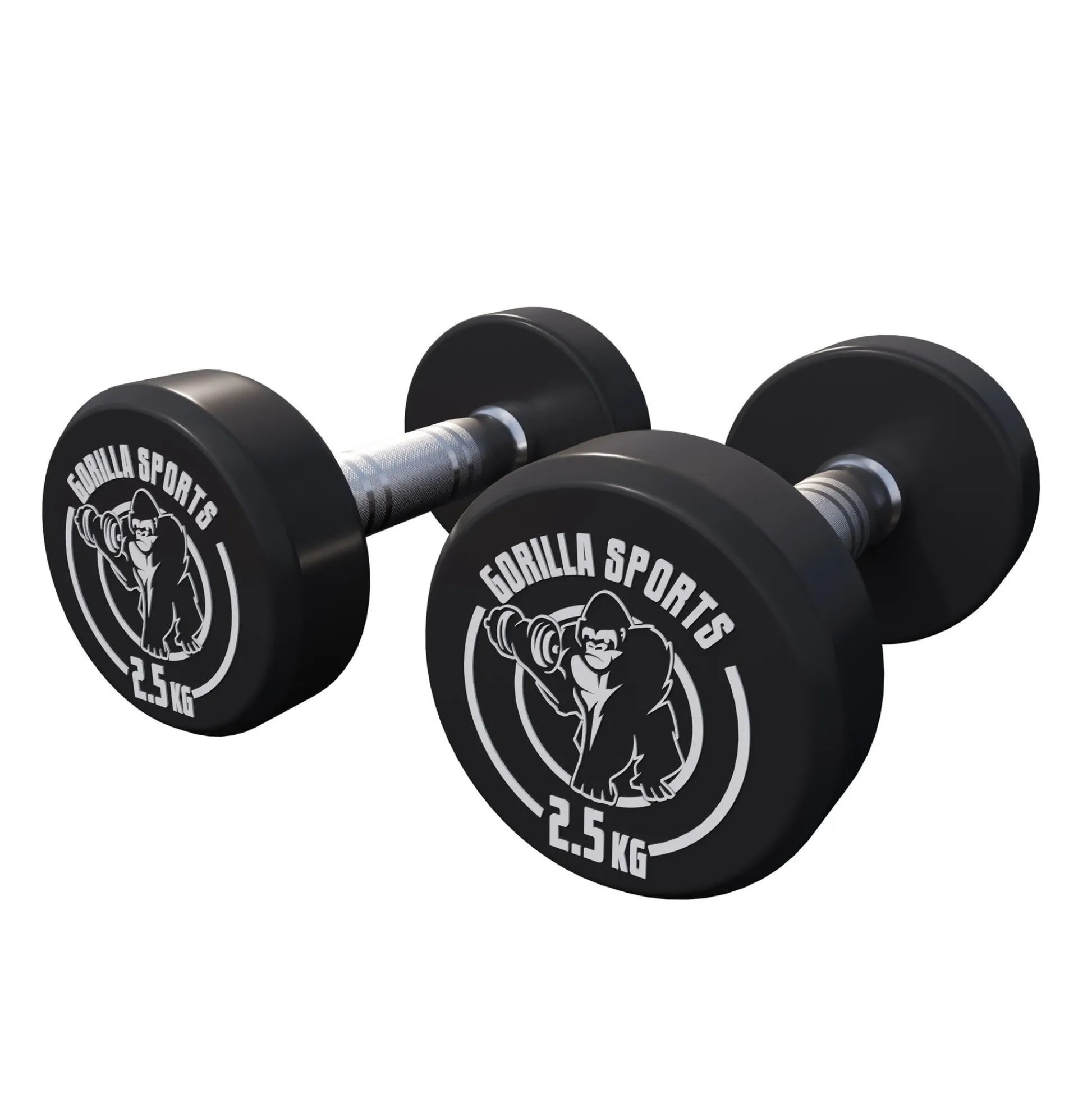Gorilla Sports Kurzhantel Gummi 2,5 - 40 kg Schwarz New