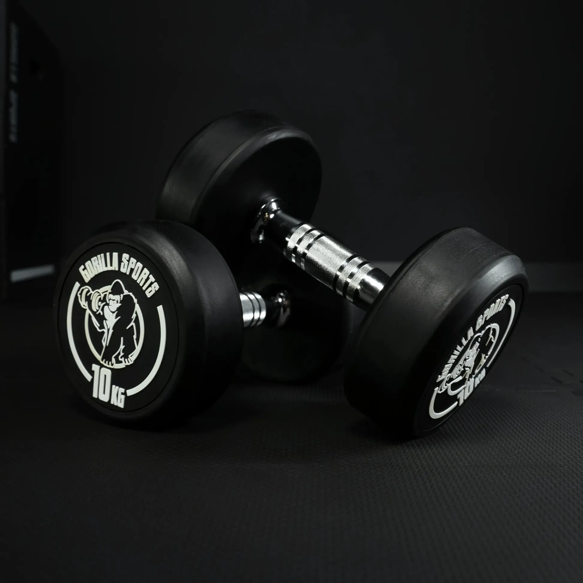 Gorilla Sports Kurzhantel Gummi 2,5 - 40 kg Schwarz / Weiß Discount