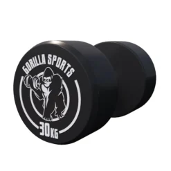 Gorilla Sports Kurzhantel Gummi 2,5 - 40 kg Schwarz / Weiß Sale