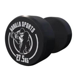 Gorilla Sports Kurzhantel Gummi 2,5 - 40 kg Schwarz / Weiß Sale