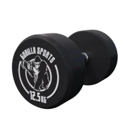 Gorilla Sports Kurzhantel Gummi 2,5 - 40 kg Schwarz / Weiß Hot