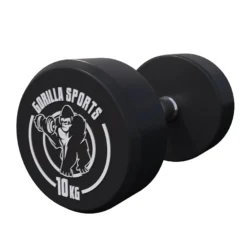 Gorilla Sports Kurzhantel Gummi 2,5 - 40 kg Schwarz / Weiß Discount