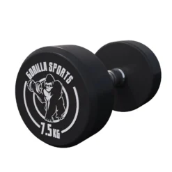 Gorilla Sports Kurzhantel Gummi 2,5 - 40 kg Schwarz / Weiß Online