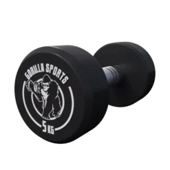 Gorilla Sports Kurzhantel Gummi 2,5 - 40 kg Schwarz / Weiß Sale