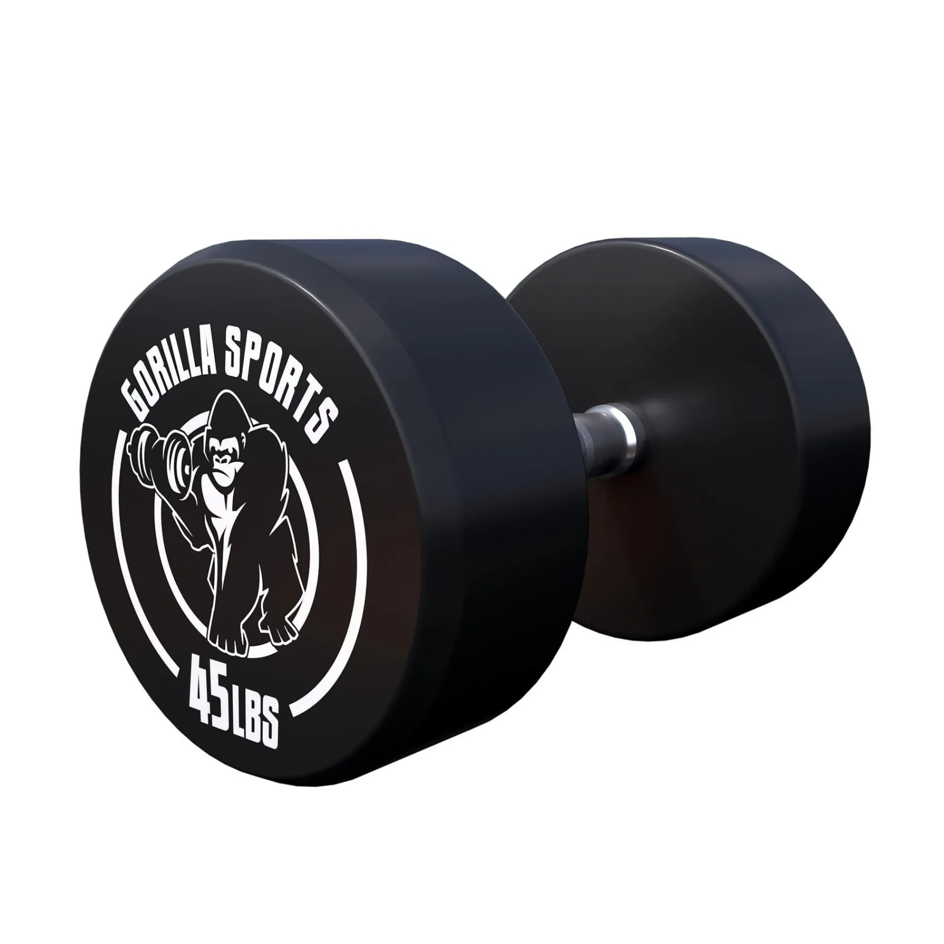 Gorilla Sports Kurzhantel Gummi 5 - 60 Pfund (2,5-27.2 kg), Gusseisen, verchromt Schwarz / Weiß Outlet