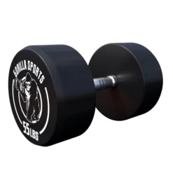Gorilla Sports Kurzhantel Gummi 5 - 60 Pfund (2,5-27.2 kg), Gusseisen, verchromt Schwarz / Weiß