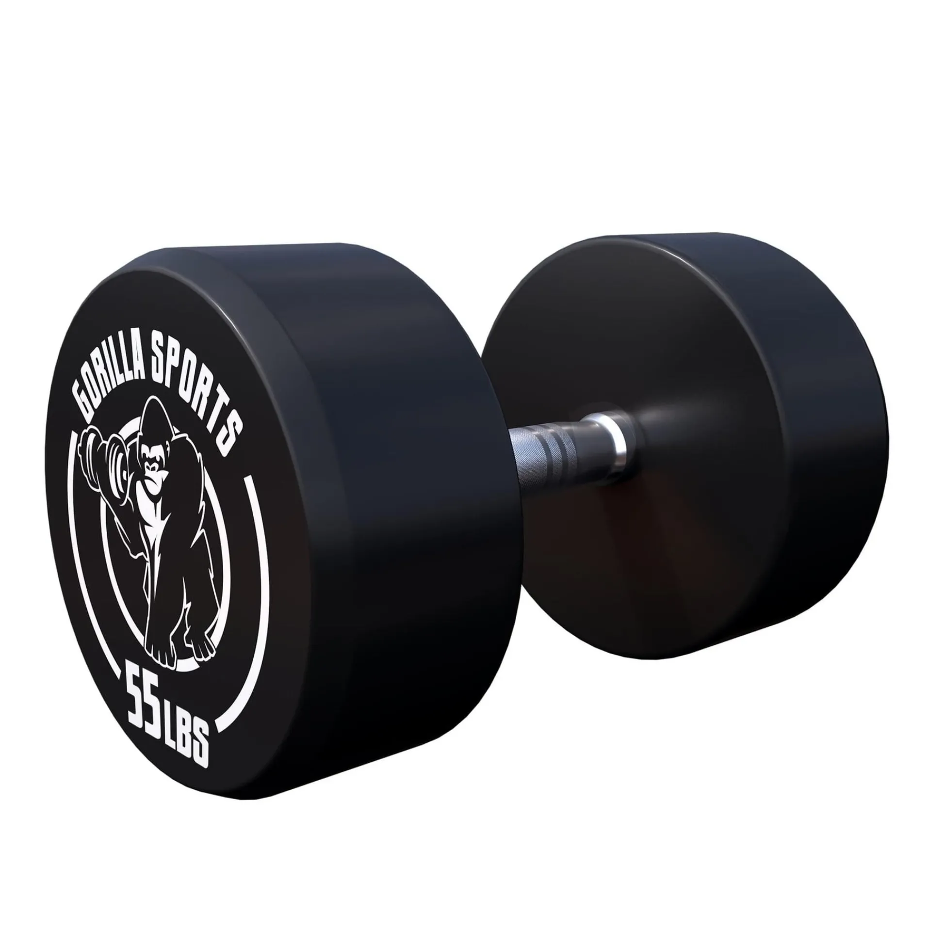 Gorilla Sports Kurzhantel Gummi 5 - 60 Pfund (2,5-27.2 kg), Gusseisen, verchromt Schwarz / Weiß