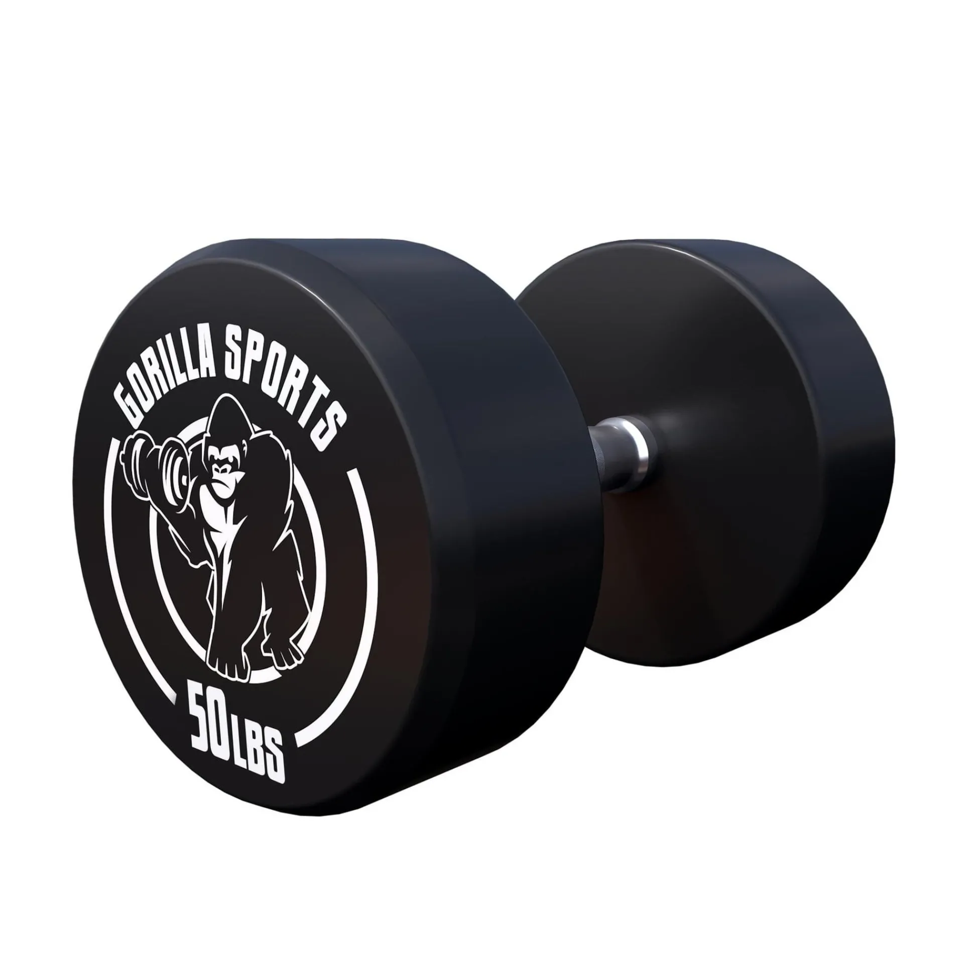 Gorilla Sports Kurzhantel Gummi 5 - 60 Pfund (2,5-27.2 kg), Gusseisen, verchromt Schwarz / Weiß