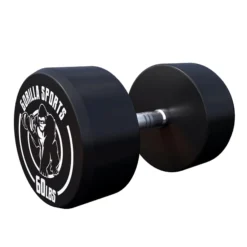 Gorilla Sports Kurzhantel Gummi 5 - 60 Pfund (2,5-27.2 kg), Gusseisen, verchromt Schwarz / Weiß New