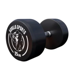 Gorilla Sports Kurzhantel Gummi 5 - 60 Pfund (2,5-27.2 kg), Gusseisen, verchromt Schwarz / Weiß Hot