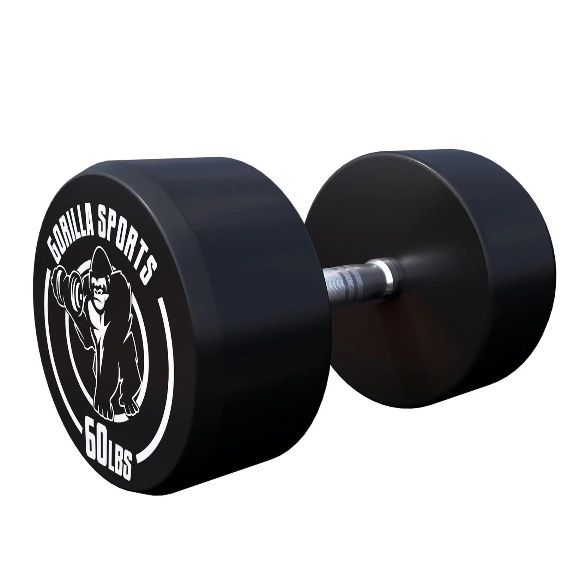 Gorilla Sports Kurzhantel Gummi 5 - 60 Pfund (2,5-27.2 kg), Gusseisen, verchromt Schwarz / Weiß Hot