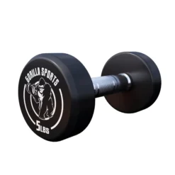 Gorilla Sports Kurzhantel Gummi 5 - 60 Pfund (2,5-27.2 kg), Gusseisen, verchromt Schwarz / Weiß Hot