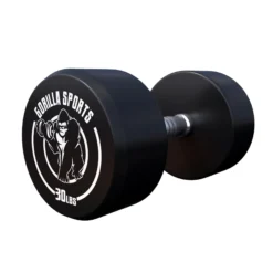 Gorilla Sports Kurzhantel Gummi 5 - 60 Pfund (2,5-27.2 kg), Gusseisen, verchromt Schwarz / Weiß Hot