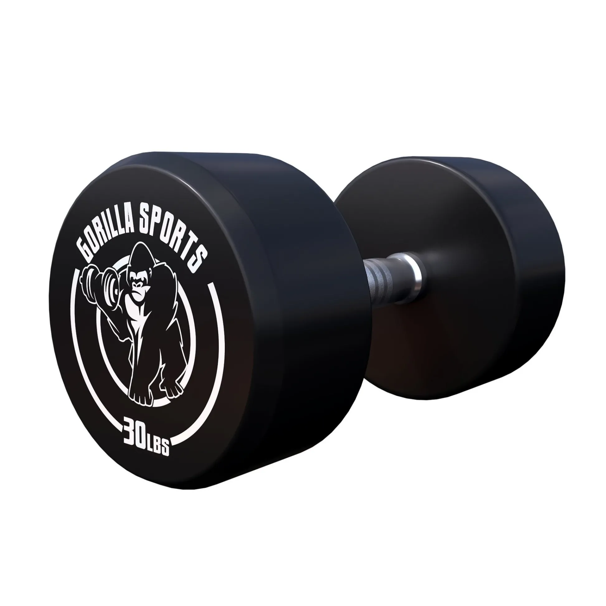Gorilla Sports Kurzhantel Gummi 5 - 60 Pfund (2,5-27.2 kg), Gusseisen, verchromt Schwarz / Weiß Hot