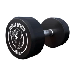 Gorilla Sports Kurzhantel Gummi 5 - 60 Pfund (2,5-27.2 kg), Gusseisen, verchromt Schwarz / Weiß Hot