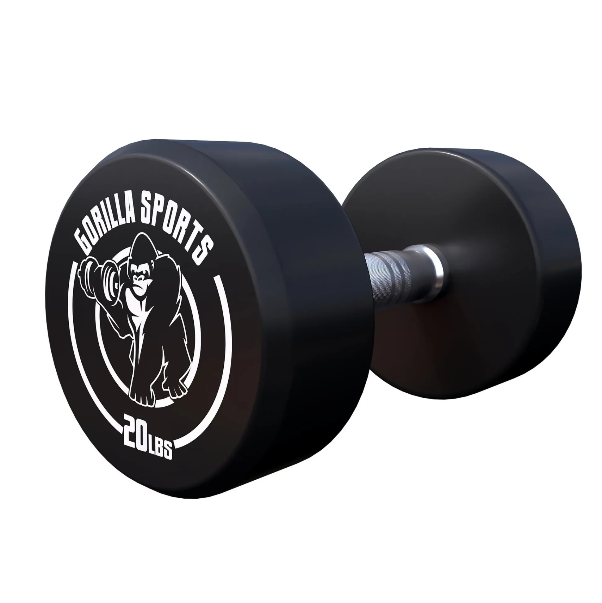 Gorilla Sports Kurzhantel Gummi 5 - 60 Pfund (2,5-27.2 kg), Gusseisen, verchromt Schwarz / Weiß Hot