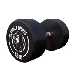 Gorilla Sports Kurzhantel Gummi 5 - 60 Pfund (2,5-27.2 kg), Gusseisen, verchromt Schwarz / Weiß Discount