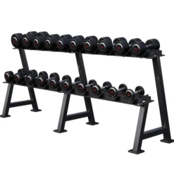 Gorilla Sports Kurzhantel Gummi PRO 2,5 - 50 kg Schwarz Best